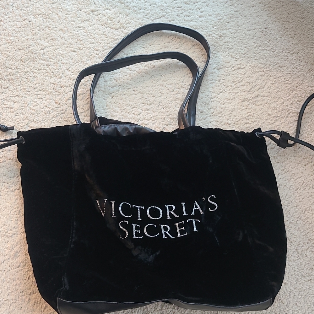 Victoria's Secret Black Velvet Tote